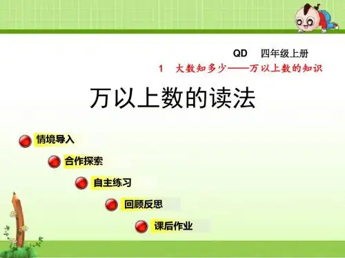 青岛版小学数学四年级上册第一单元大数知多少——万以上数的认识信息窗1第2课时课件万以上数的读法