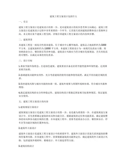 建筑工程方案设计包括什么