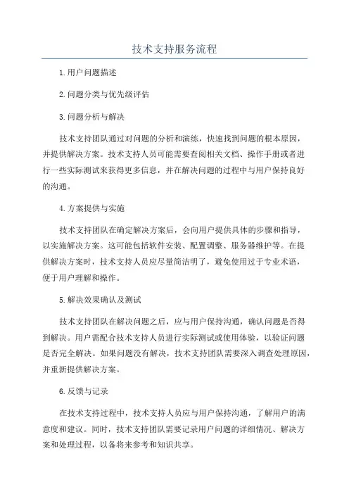 技术支持服务流程
