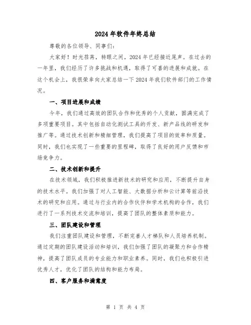 2024年软件年终总结（二篇）