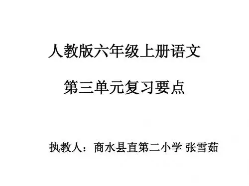 人教版六年级上册语文第三单元复习