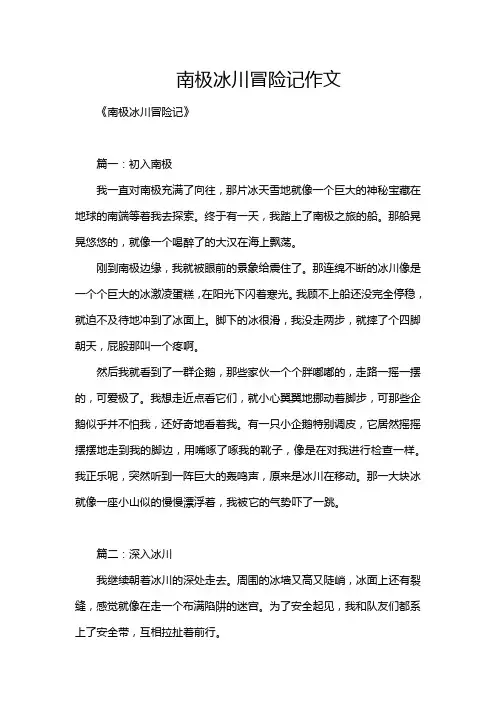 南极冰川冒险记作文