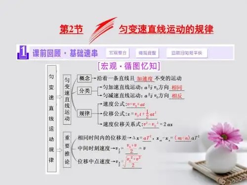 2018版高考物理一轮复习第一章运动的描述匀变速直线运动第2节匀变速直线运动的规律课件