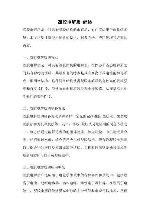 凝胶电解质 综述