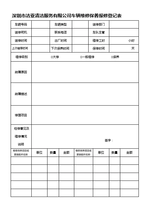 车辆维修保养登记表(1)名师优质资料