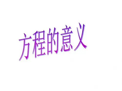 最新苏教版五年级下册《方程的意义》ppt课件1