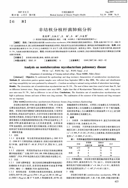 非结核分枝杆菌肺病分析