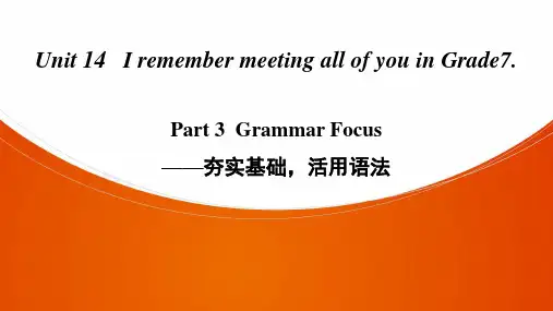 人教版九年级英语上下册课件PPTUnit 14 Part 3  Grammar Focus