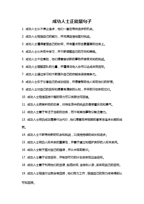 成功人士正能量句子
