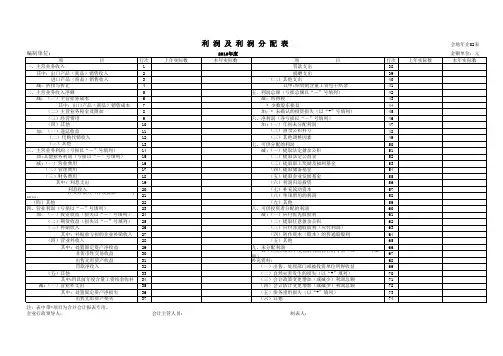 (新版)利润及利润分配表
