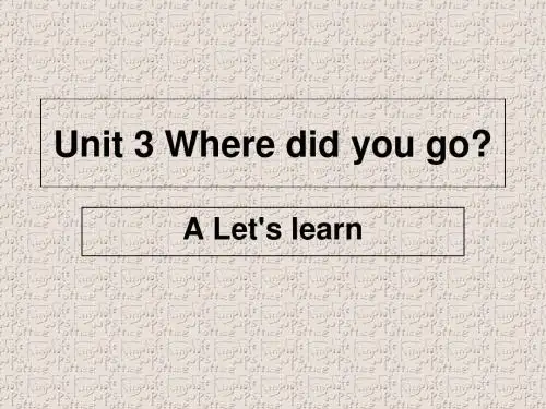 六年级下册英语课件-Unit3 PartA Let's learn 3_人教PEP(2014秋)