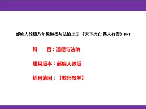 部编人教版八年级道德与法治上册《天下兴亡匹夫有责》PPT