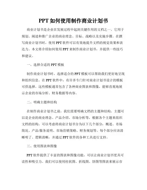 PPT如何使用制作商业计划书