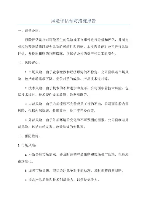 风险评估预防措施报告