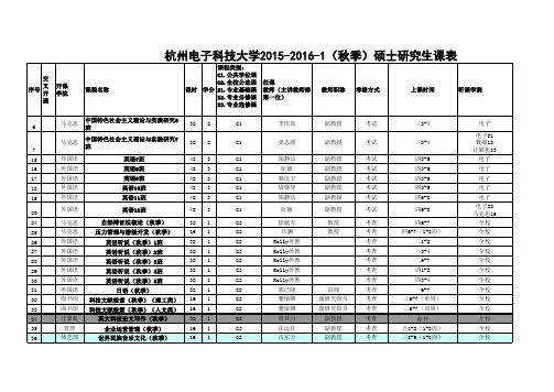 杭电研究生课表