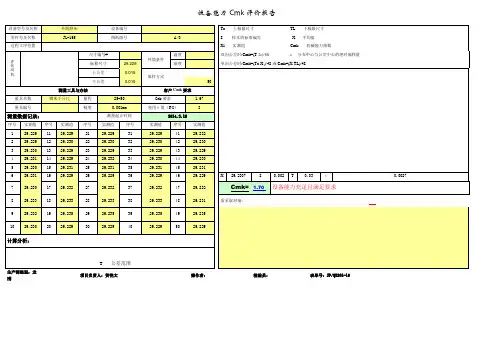 设备能力Cmk评价报告