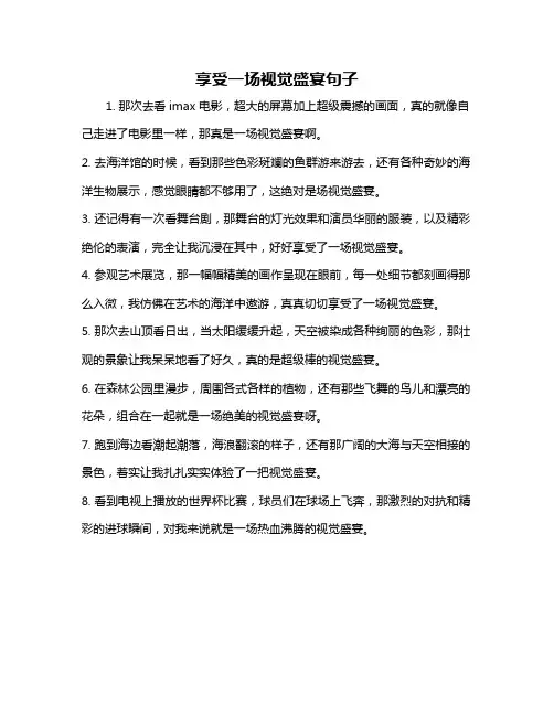 享受一场视觉盛宴句子