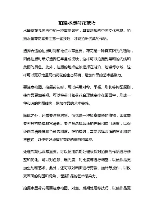 拍摄水墨荷花技巧
