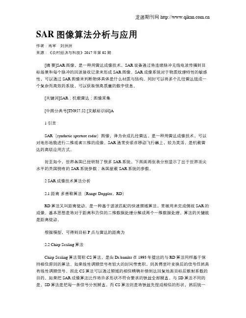 SAR图像算法分析与应用