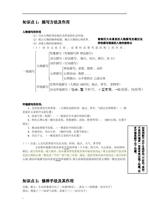 记叙文最全面的知识点整理