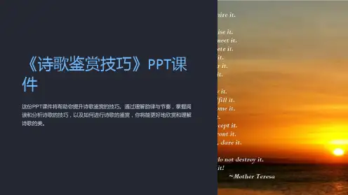 《诗歌鉴赏技巧》课件