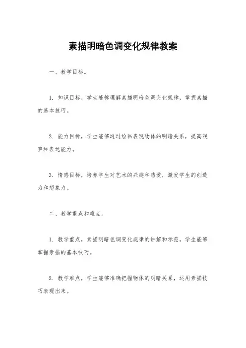 素描明暗色调变化规律教案