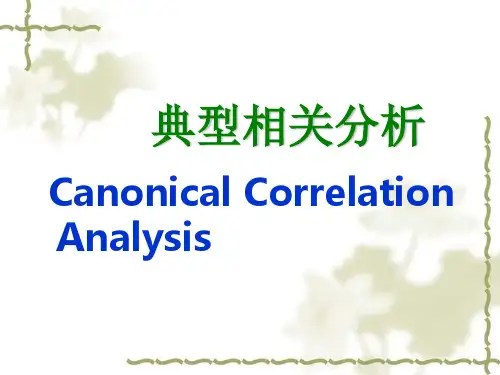 多元统计分析 典型相关分析