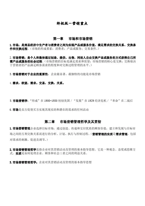 市场营销重点