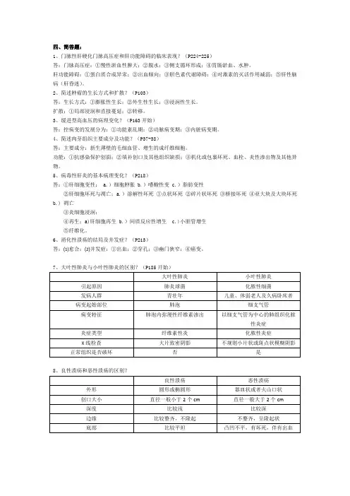 病理简答题