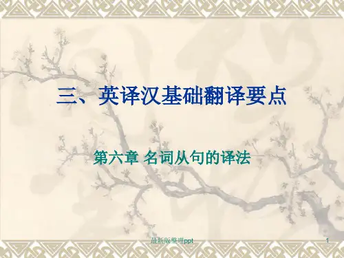 三、英译汉基础翻译要点——名词从句的译法ppt课件