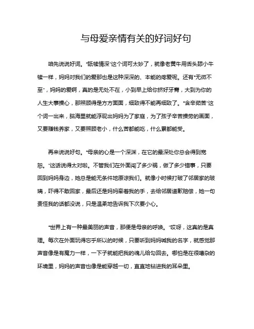 与母爱亲情有关的好词好句