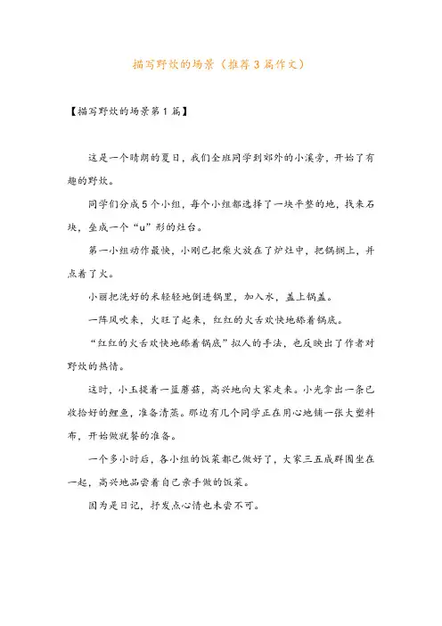 描写野炊的场景(推荐3篇作文)