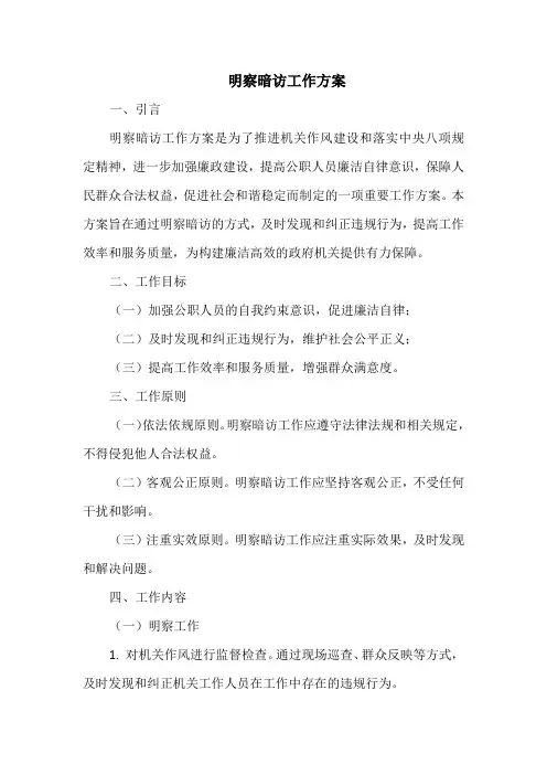 明察暗访工作方案