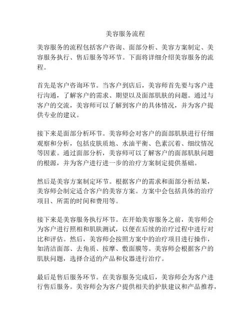 美容服务流程