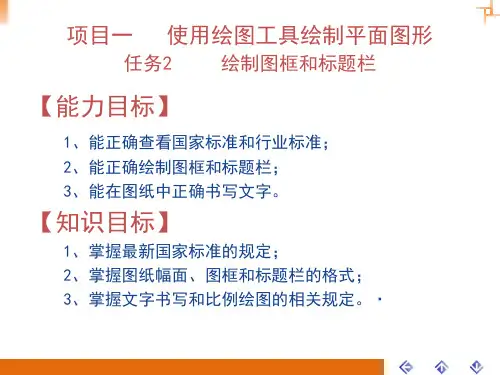 零部件测绘与CAD制图实训课件项目一 任务2 绘制图框和标题栏
