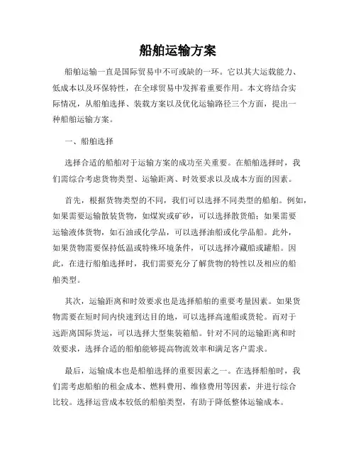 船舶运输方案