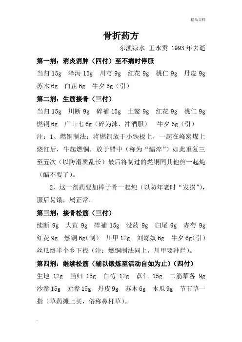 骨折药方