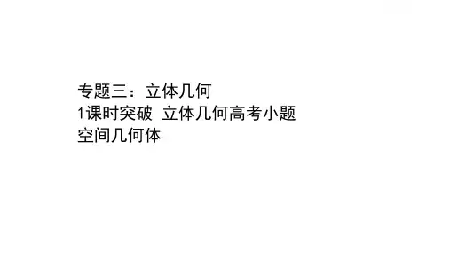 2022届新高考数学二轮专题复习第三章立体几何第1课时立体几何中的高考小题 课件_(共95张)