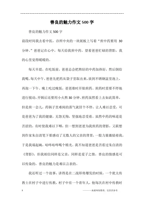 善良的魅力作文500字