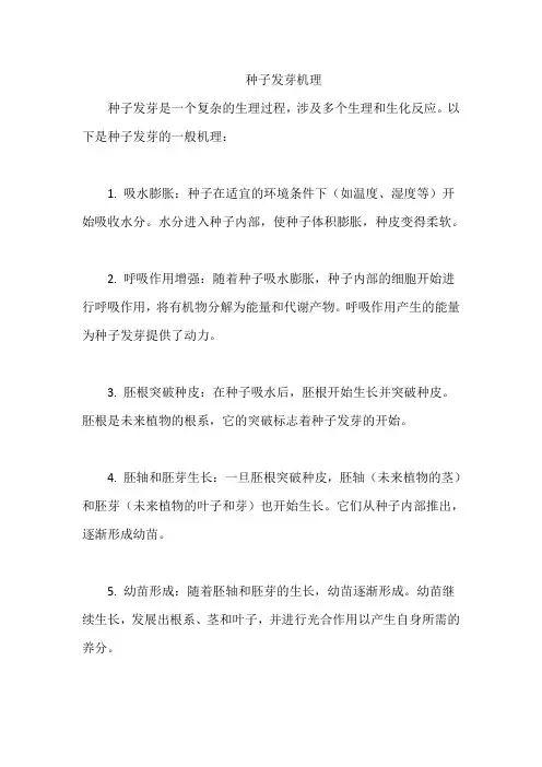 种子发芽机理