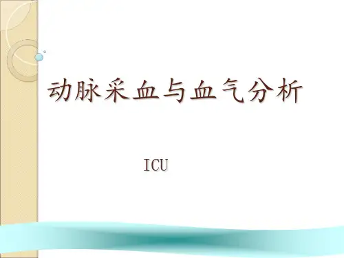 动脉采血与血气分析 ppt课件