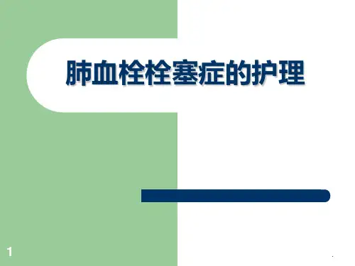 肺血栓栓塞症的护理ppt课件