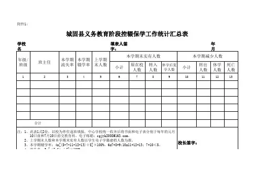 控辍保学汇总表(最新)