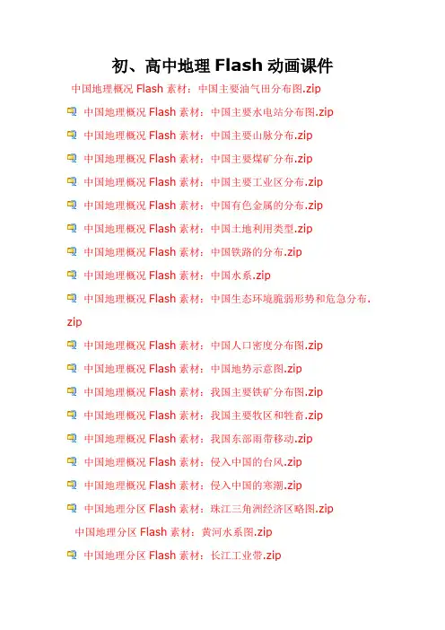 初、高中地理Flash动画课件