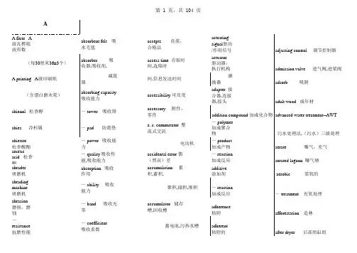 造纸专业常用语英汉词典(EXCEL版)