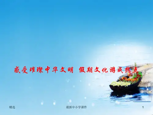 推荐2019年高考政治总复习时政热点感受璀璨中华文明假期文化游成热点课件