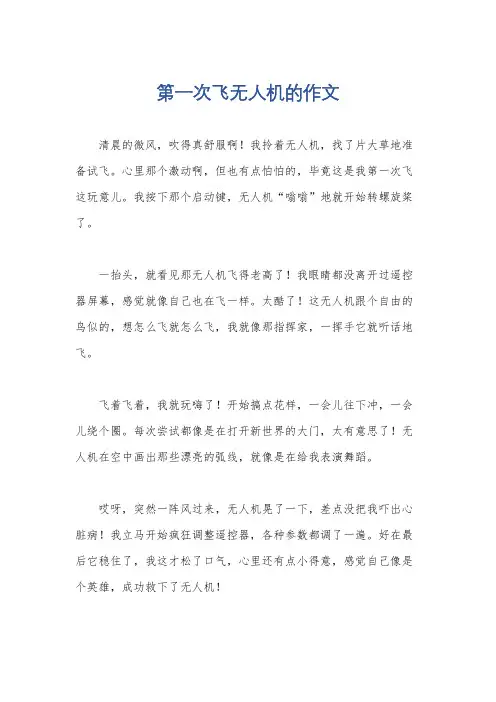 第一次飞无人机的作文