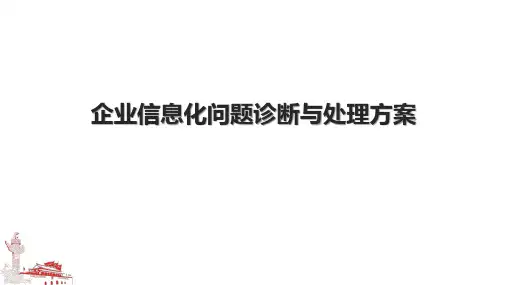 企业信息化问题诊断与处理方案