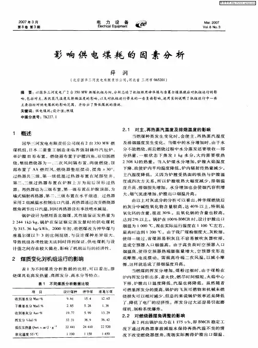 影响供电煤耗的因素分析