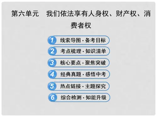 中考政治 6我们依法享有人身权、财产权、消费者权复习课件 鲁教版